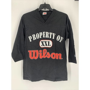Vintage 90s Y2K Wilson Tennis 3/4 V Neck Pullover Ringer T Shirt Sz‎ M